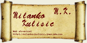 Milanko Kulišić vizit kartica